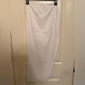 White Maxi Slip, With Side Slit